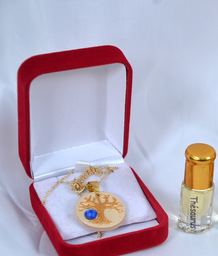 Collier Pendentif Diffuseur de Parfum Arbre de Vie (Doré)